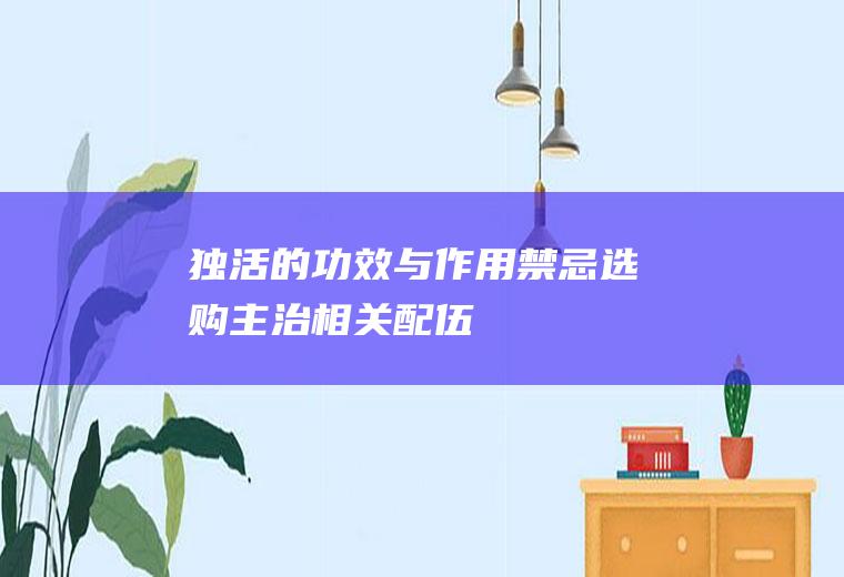 独活的功效与作用_禁忌_选购_主治_相关配伍_用法用量