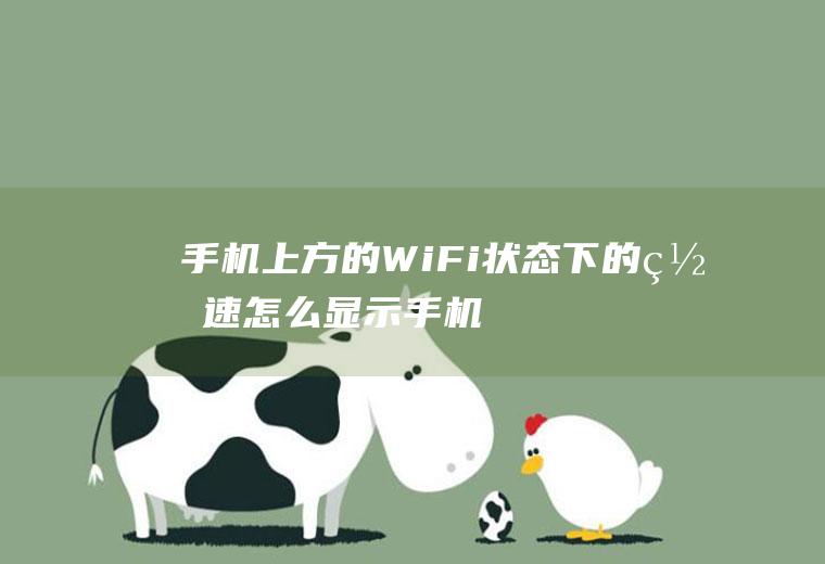 手机上方的WiFi状态下的网速怎么显示(手机无线网怎么显示网速)