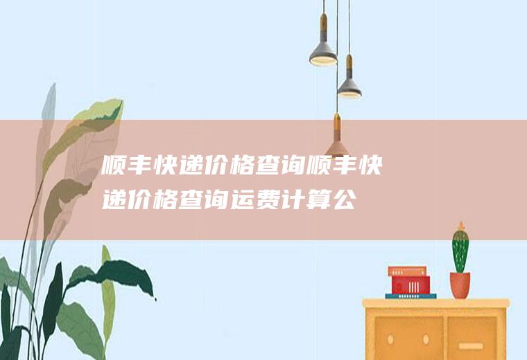 顺丰快递价格查询（顺丰快递价格查询运费计算公式）