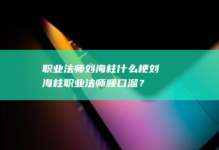 职业法师刘海柱什么梗,刘海柱职业法师顺口溜？