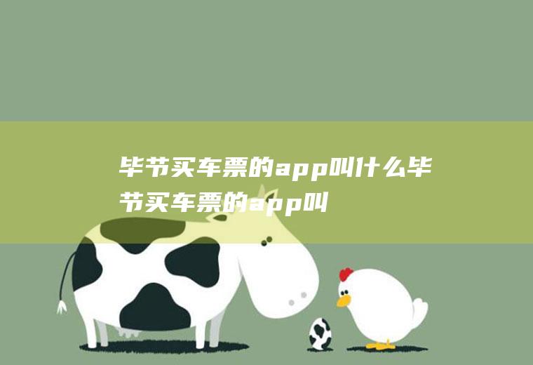 毕节买车票的app叫什么毕节买车票的app叫什么名字