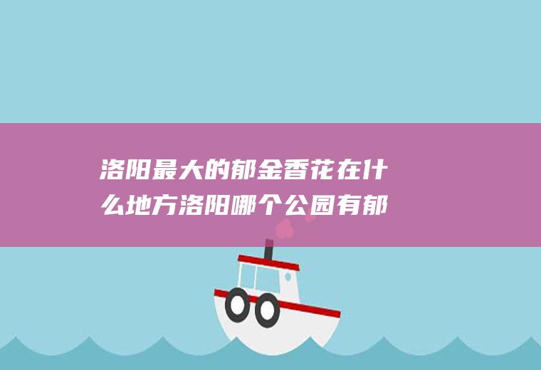 洛阳最大的郁金香花在什么地方洛阳哪个公园有郁金香