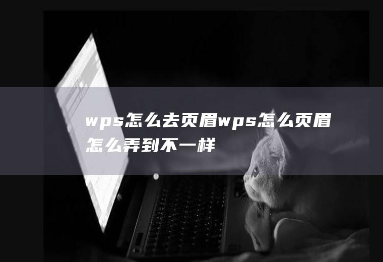 wps怎么去页眉wps怎么页眉怎么弄到不一样