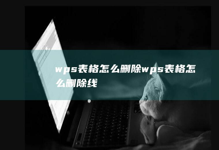 wps表格怎么删除wps表格怎么删除线