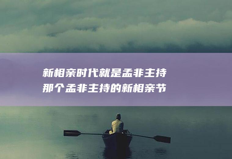 新相亲时代就是孟非主持那个孟非主持的新相亲节目