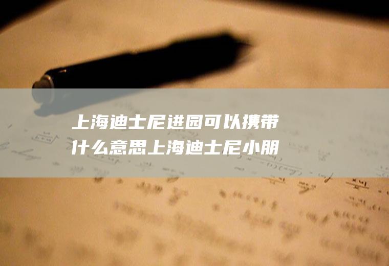 上海迪士尼进园可以携带什么意思上海迪士尼小朋友入园带什么证件