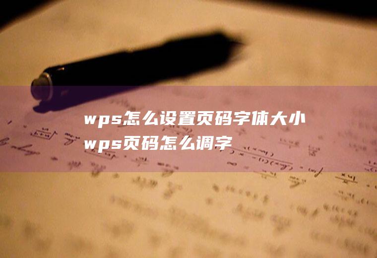 wps怎么设置页码字体大小wps页码怎么调字体大小