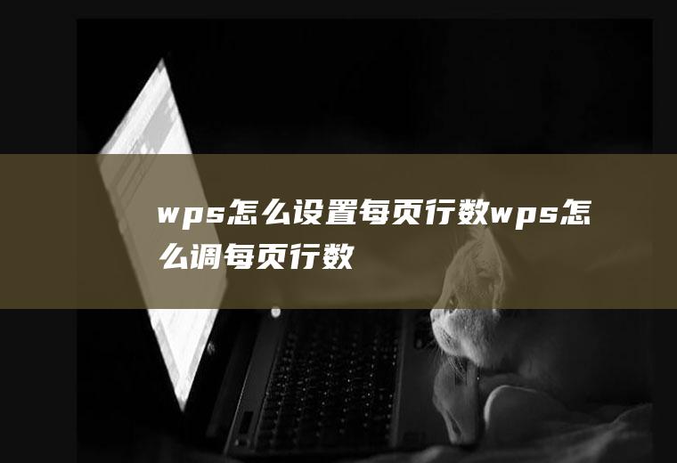 wps怎么设置每页行数wps怎么调每页行数