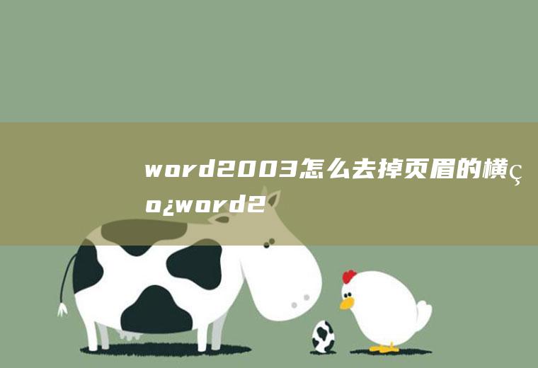 word2003怎么去掉页眉的横线word2010去掉页眉横线