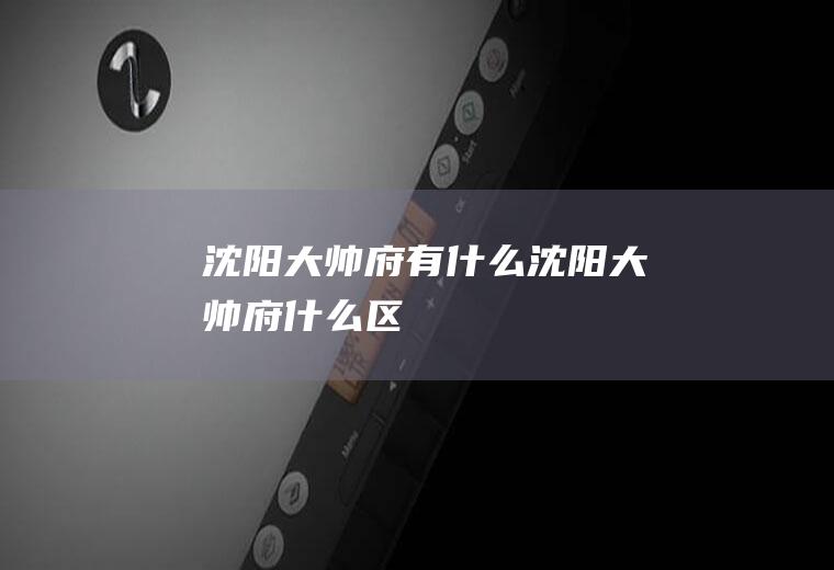 沈阳大帅府有什么沈阳大帅府什么区