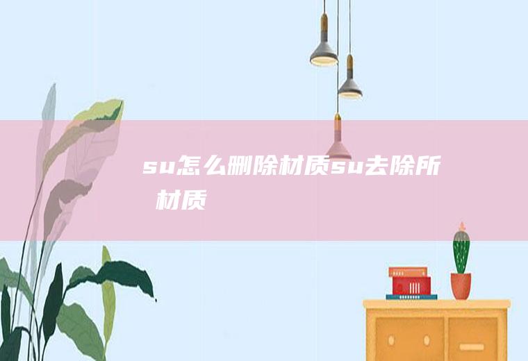 su怎么删除材质su去除所有材质