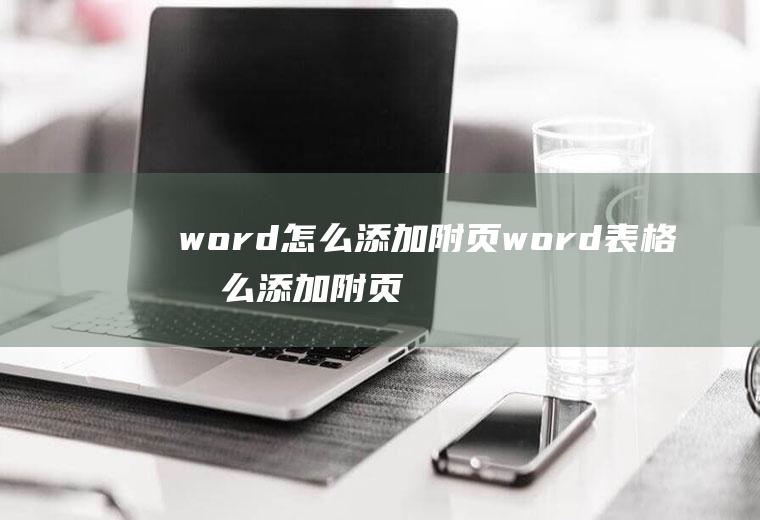 word怎么添加附页word表格怎么添加附页