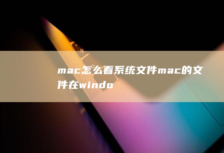 mac怎么看系统文件mac的文件在windows怎么查看