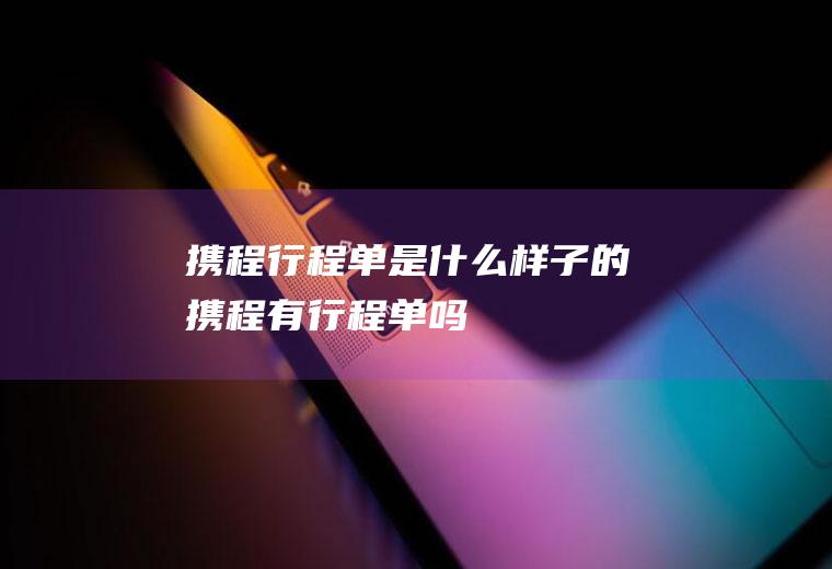 携程行程单是什么样子的携程有行程单吗