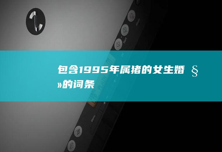 包含1995年属猪的女生婚姻的词条