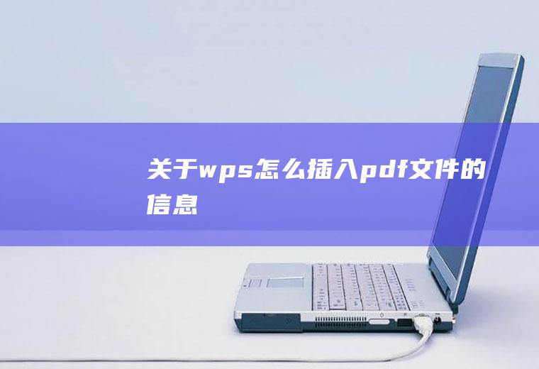 关于wps怎么插入pdf文件的信息