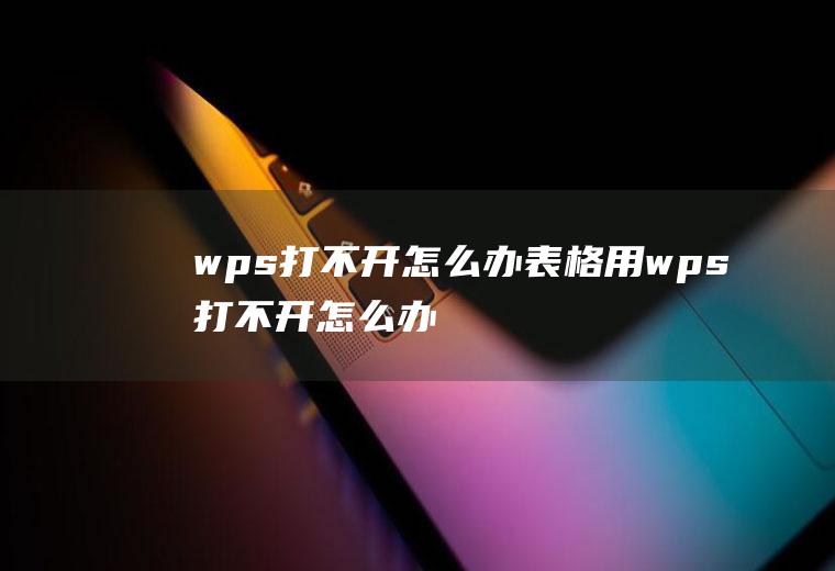 wps打不开怎么办表格用wps打不开怎么办