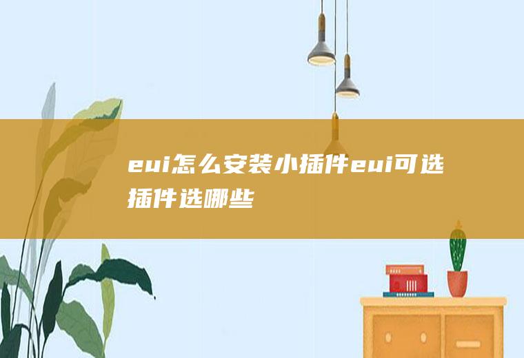 eui怎么安装小插件eui可选插件选哪些