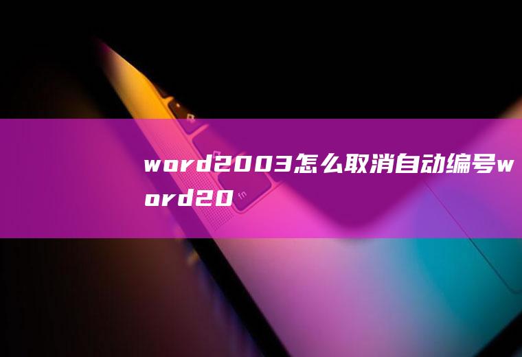 word2003怎么取消自动编号word2003文档关闭自动编号