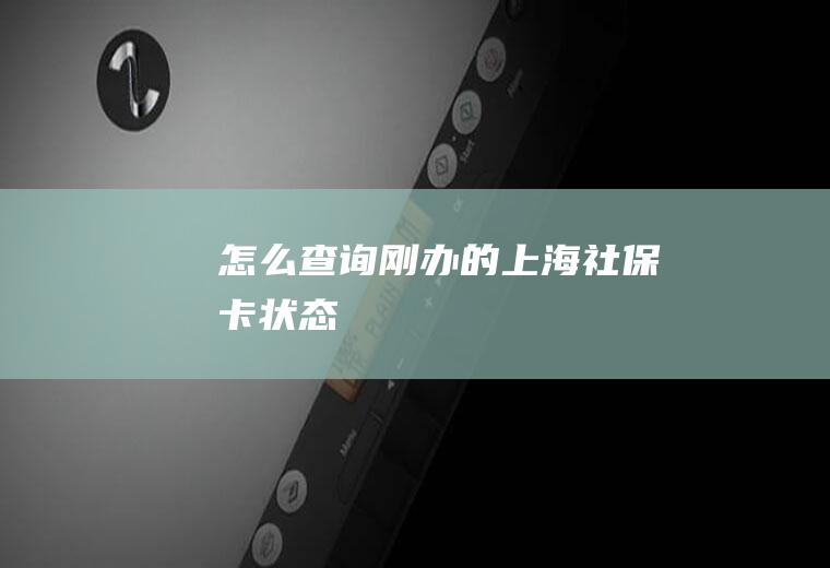 怎么查询刚办的上海社保卡状态