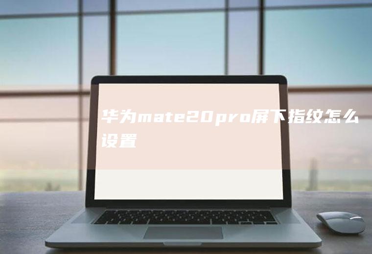 华为mate20pro屏下指纹怎么设置