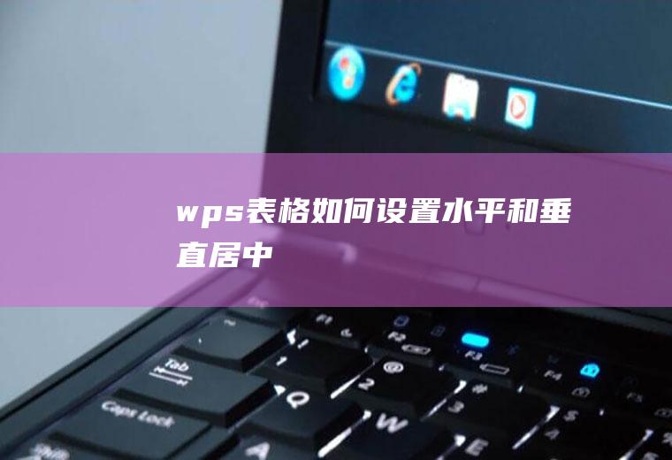 wps表格如何设置水平和垂直居中