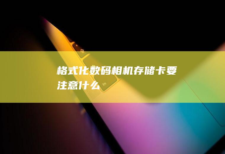 格式化数码相机存储卡要注意什么