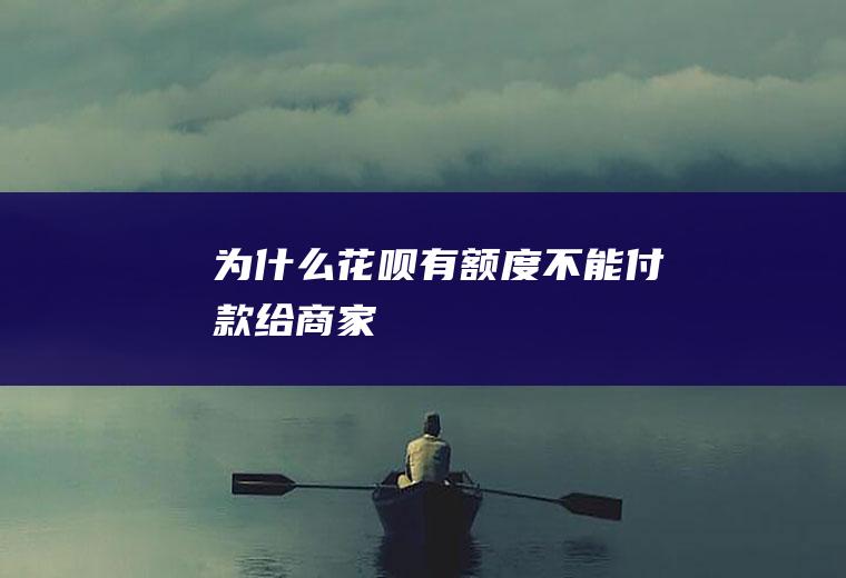 为什么花呗有额度不能付款给商家