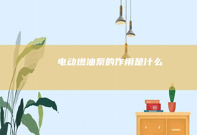 电动燃油泵的作用是什么