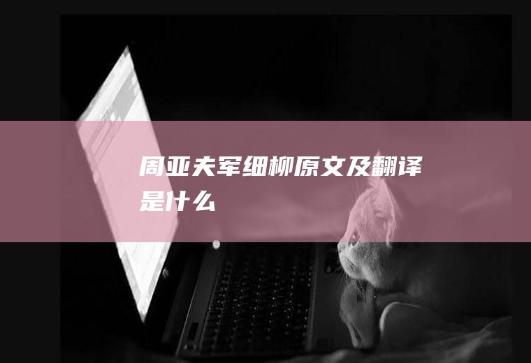 《周亚夫军细柳》原文及翻译是什么