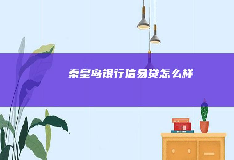 秦皇岛银行信易贷怎么样