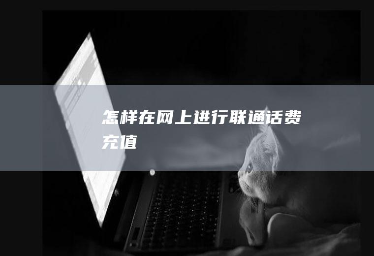 怎样在网上进行联通话费充值