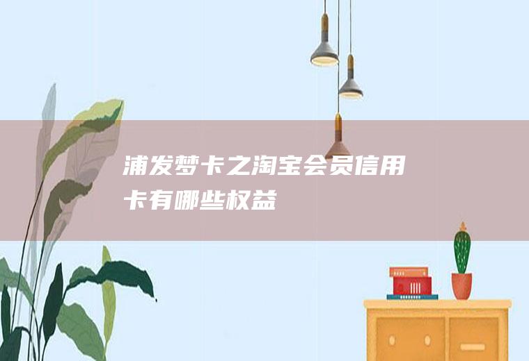 浦发梦卡之淘宝会员信用卡有哪些权益