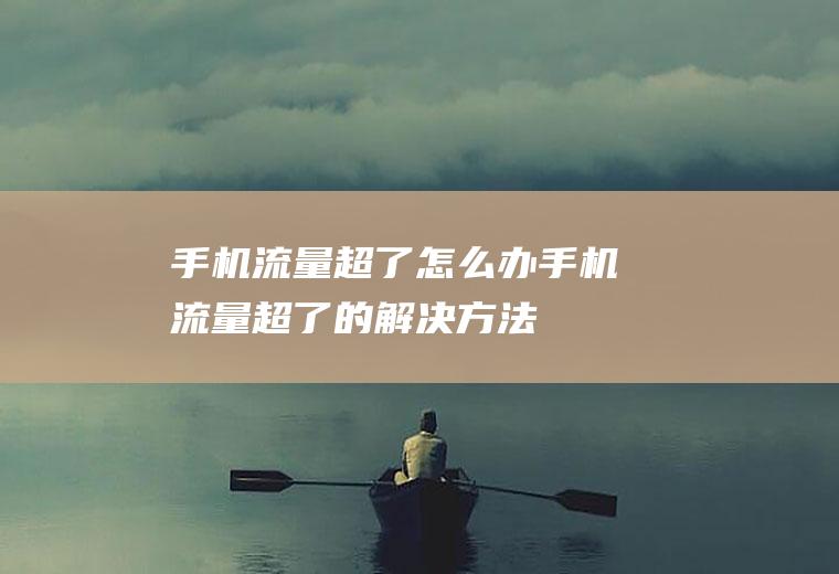 手机流量超了怎么办(手机流量超了的解决方法)