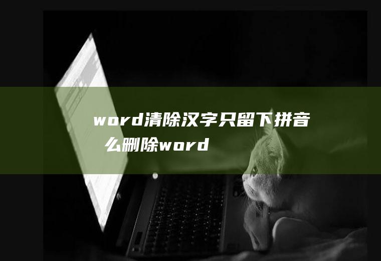 word清除汉字只留下拼音(怎么删除word文档中的汉字,保留拼音呢)