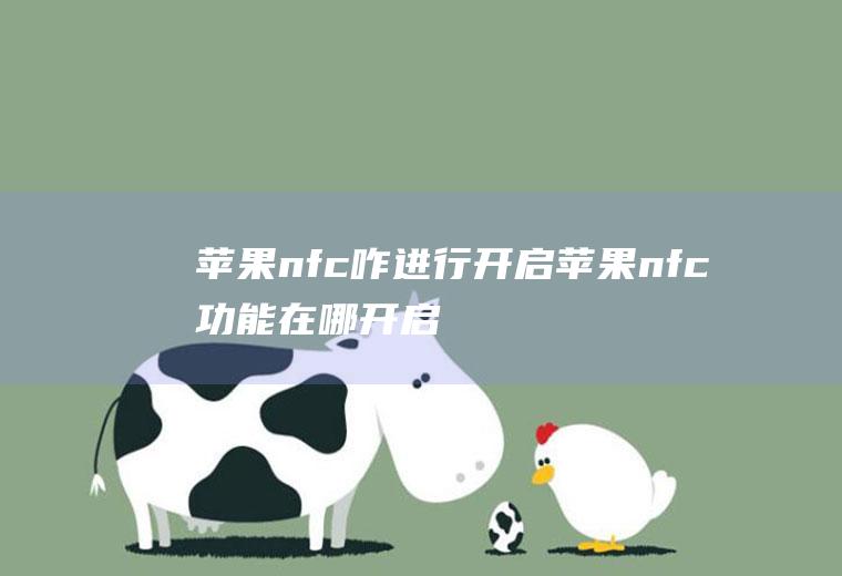 苹果nfc咋进行开启(苹果nfc功能在哪开启)