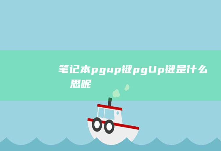 笔记本pgup键(pgUp键是什么意思呢)