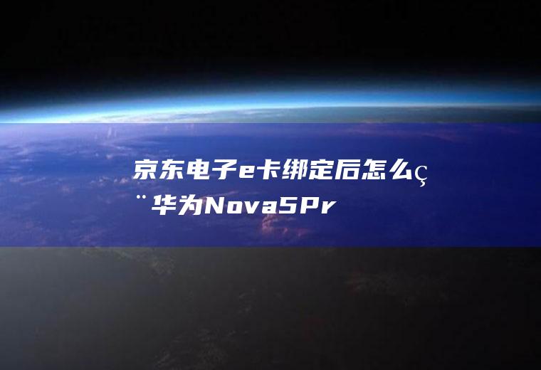 京东电子e卡绑定后怎么用(华为Nova5Pro演示机型:EMUI10.1)