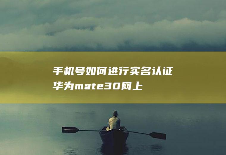 手机号如何进行实名认证(华为mate30网上快速实名认证)