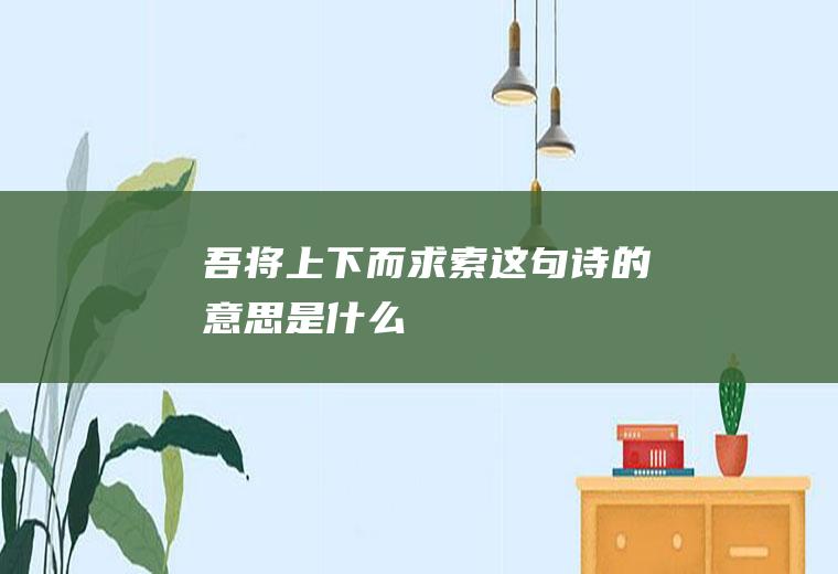 “吾将上下而求索”这句诗的意思是什么