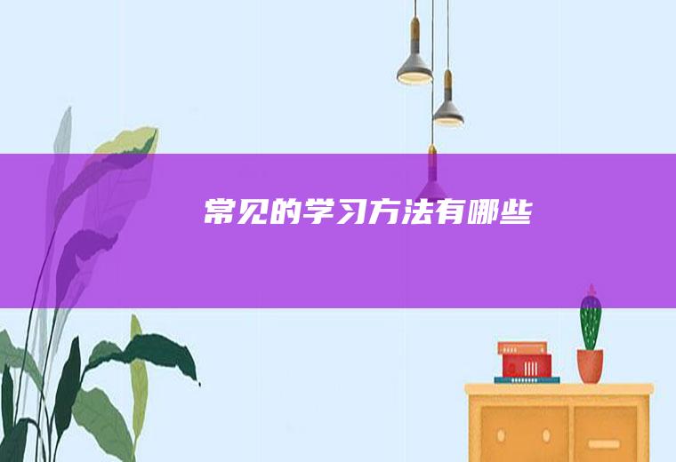 常见的学习方法有哪些