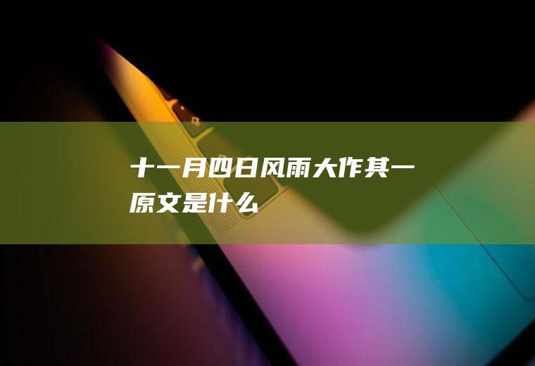 《十一月四日风雨大作》其一原文是什么