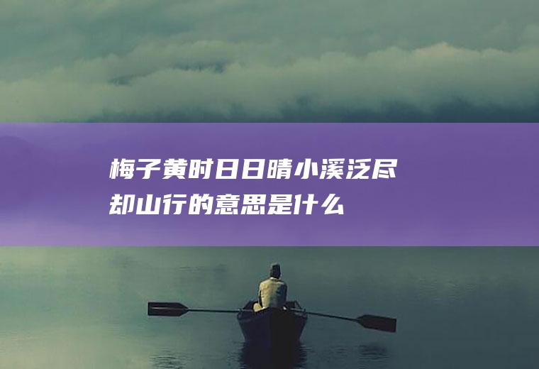 梅子黄时日日晴小溪泛尽却山行的意思是什么