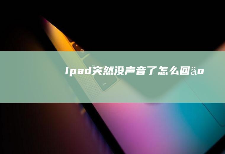 ipad突然没声音了怎么回事