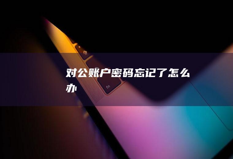 对公账户密码忘记了怎么办