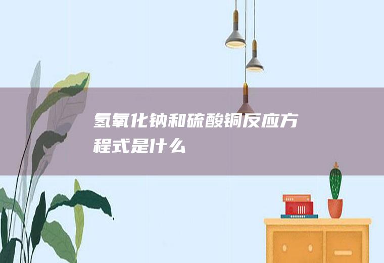 氢氧化钠和硫酸铜反应方程式是什么