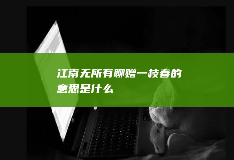 江南无所有,聊赠一枝春的意思是什么