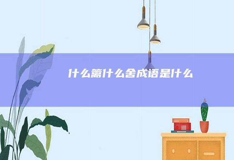 什么篱什么舍成语是什么