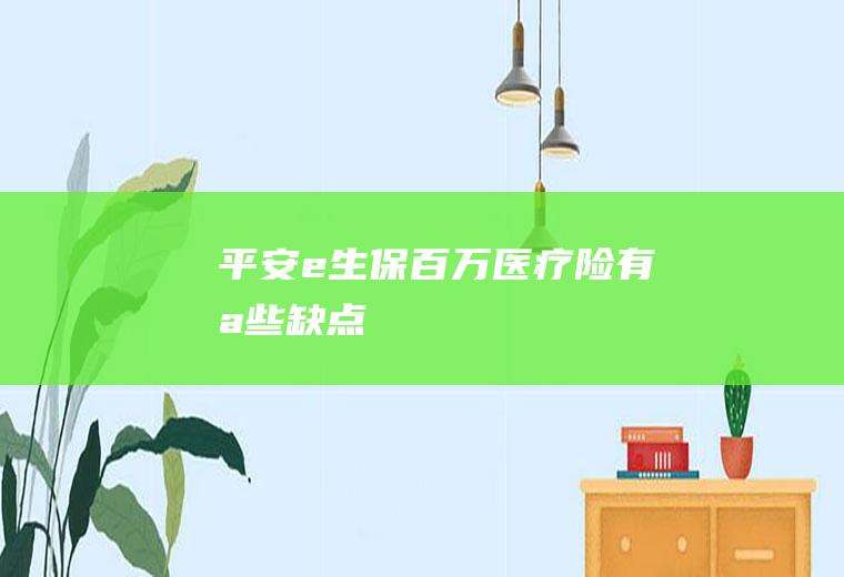 平安e生保百万医疗险有哪些缺点