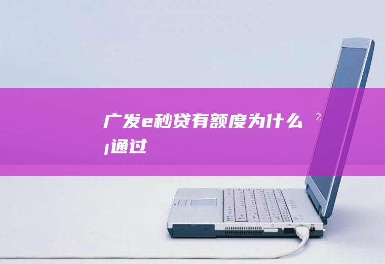 广发e秒贷有额度为什么没通过